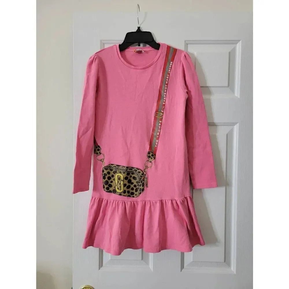 MARC JACOBS Girls Pink Logo Dress 12+